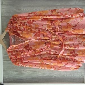 Dress by Lauren Conrad, Size Med. Floral multi color, sheer with under lay.